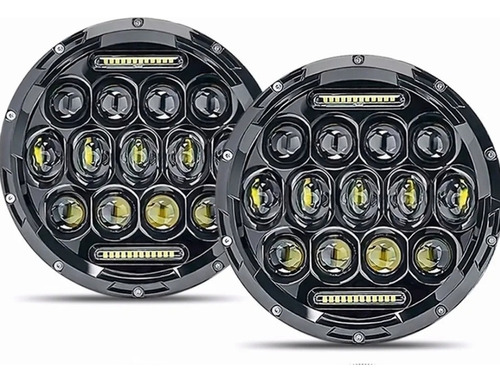 Par De Faros Led H4 De 7 Pulgadas Redondo 150watt Rubicon