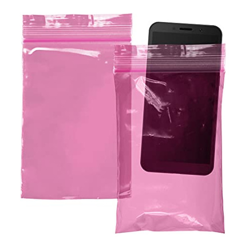 Apq Plastic Zipper Bags For Packaging 4 X 6, Pink Antis...