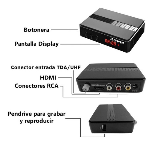 Imagen 3 de 6 de Sintonizador Decodificador Tda Cable Tv Digital Abierta Xt55