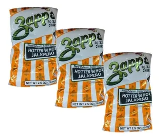 3 Zapps Chips New Orleans Kettle Style Hotter'n Hot Jalapeño