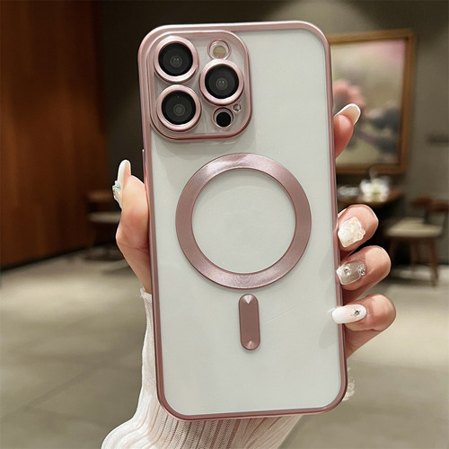 Funda Para iPhone Case Carga Magnética Carcasa Rosa