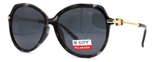 Lentes De Sol City 17495 Color Negro Animal Print C3