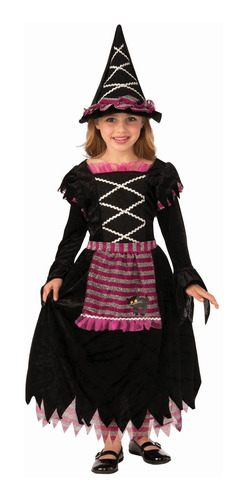 Disfraz Talla Small(4-6x) Para Niña De Bruja Halloween