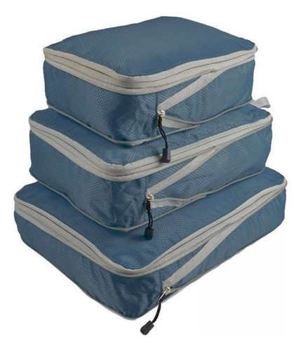 2 Cubo De Embalagem De Viagem, Mala Impermeável Ciano