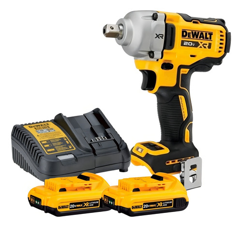 Chave de Impacto à Bateria 13mm Dewalt, Modelo DCF892B, Motor Brushless Sem Escovas para Maior Durabilidade, Ferramenta Acompanha 2 Baterias e 1 Carregador, 20V