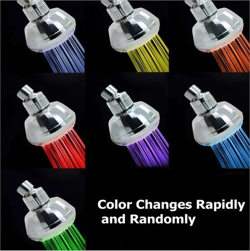 Imagen 2 de 9 de Cabeza Ducha De Spray Siete Colores Regadera Con Luz Led