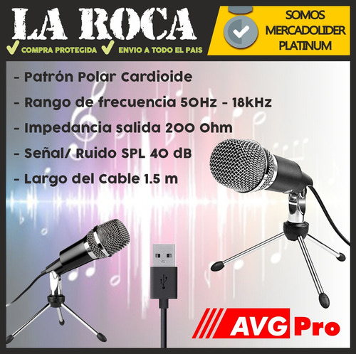 Microfono Usb Podcast Streaming Tripode De Escritorio Cuo