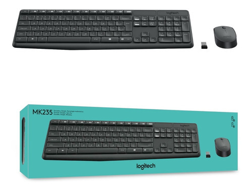 Kit Teclado E Mouse Sem Fio Mk235 Com Conexão Usb E Layout Abnt2 Cor Cinza Logitech