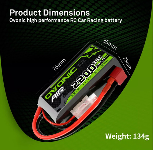 Bateria Lipo 2200mah 3s 35c 11.1v T Ovionic Rc Avion Heli