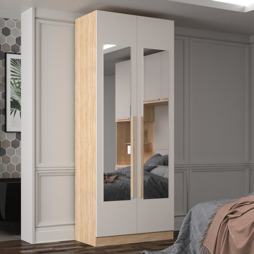 Guarda-roupa Modulado 2 Portas Com Espelho E 2 Gavetas Wt