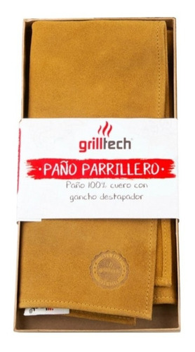 Paño Parrilla Grilltech 100% Cuero + Grabado Laser Gratis