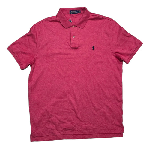 Playera Polo Ralph Lauren Grande L Coral Oscuro Pony Azul