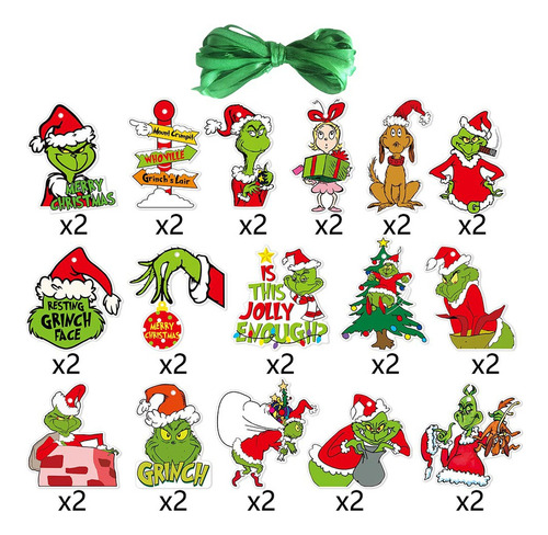 32pcs Colgante De Joyería Decoración Árbol De Navidad Grinch