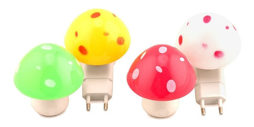 Luz De Noche Velador De Pared Enchufe Infantil Led Honguito