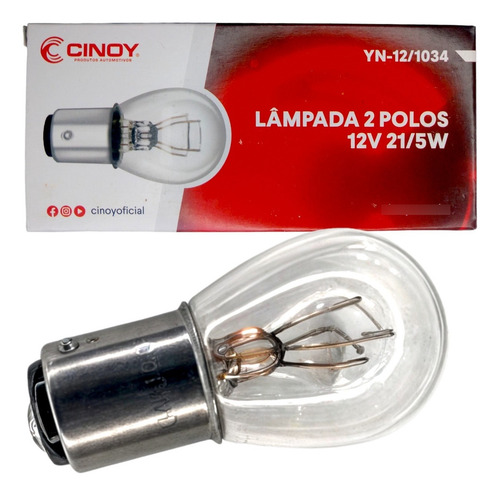Caixa Com 10 Lampadas 2 Polos 12v 1034 Pino Desencontrado