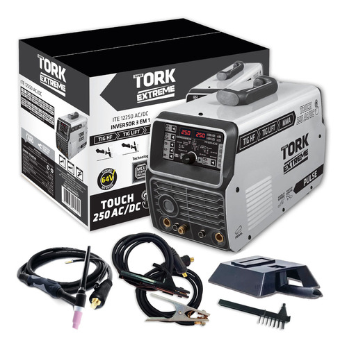 Máquina de soldaSoldadora Super Tork Extreme Touch 250 T - cinza/preto 220V
