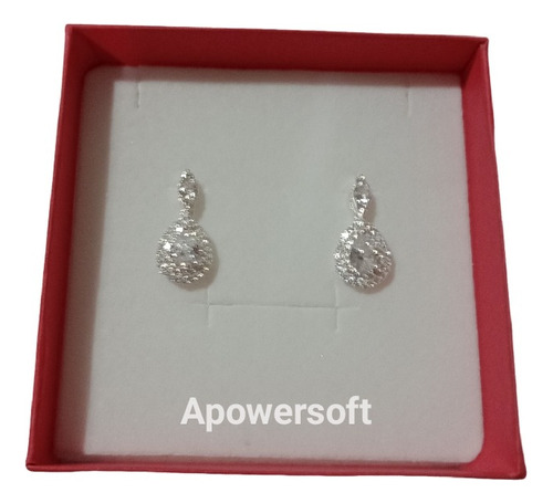 Divinos Aros De Plata 925 Gota Cubics Zirconia. Myfjoyas 