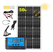 Comprar Time4buy 50w Paneles Solares Con Controlador De Carga Celdas,interruptor De 18v, Interfaz De Carga Usb, Placa Solar Con 10a Controlador, Células Solares Impermeables,panel Solar Kit