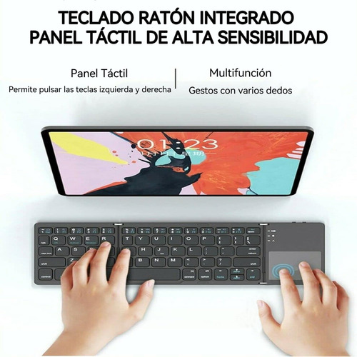 Teclado Inalambrico Plegable Bluetooth Con Touchpad Portátil