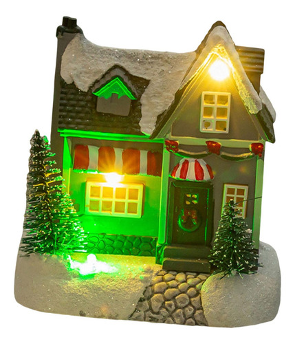 Casa De Pueblo Navideña Iluminada, Pueblo De Nieve Estilo B