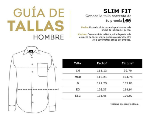Imagen 6 de 6 de Camisa Casual Lee Hombre Manga Larga H07