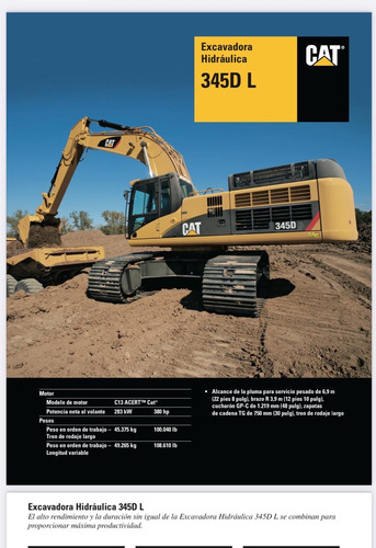 Retroexcavadora Cat 345dl Único Dueño, Nunca En Renta