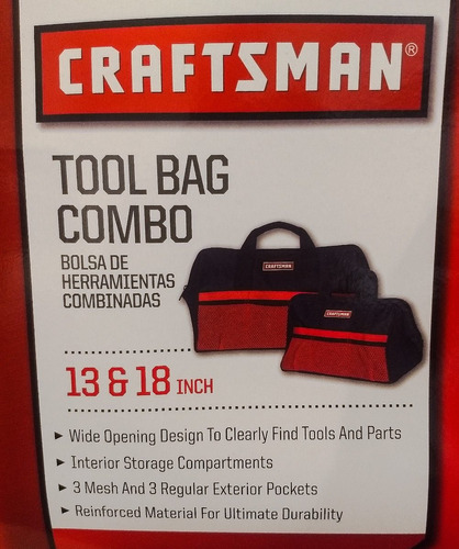 Craftsman Bolso Bolsa Para Herramientas 13 Y 18 Xtreme C