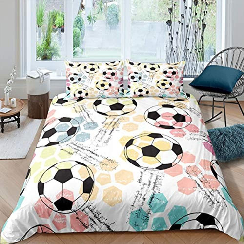 Juego De Ropa De Cama De Fútbol Para Niños, Funda De Edredón