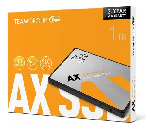 Disco Sólido Ssd Interno 1tb Teamgroup Ax2 - Sata Iii Laptop Color Naranja