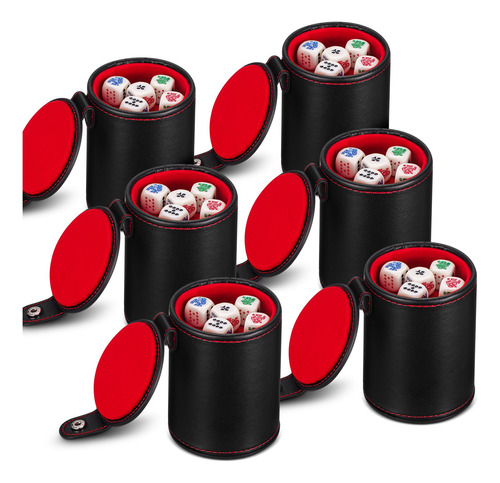 Liliful Juego De Dados De Cuero 6 Caras Silenciosos