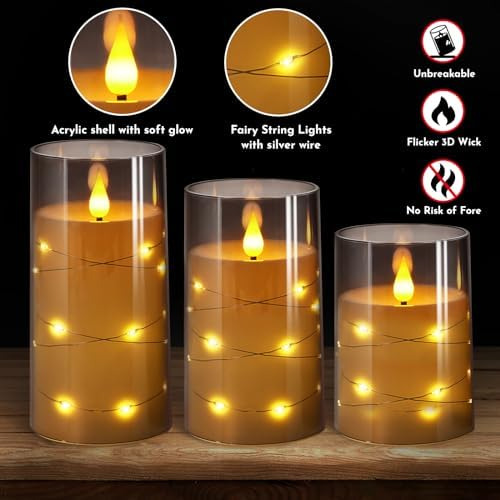 Velas Parpadeantes Sin Llamatira De Luces De Estrella Integr