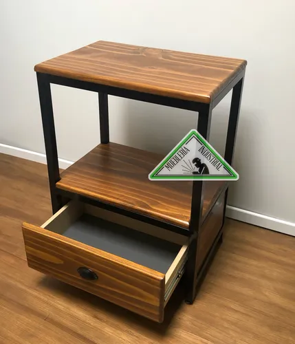 Mueble Para Bacha Baño Madera Y Hierro Estilo Industrial
