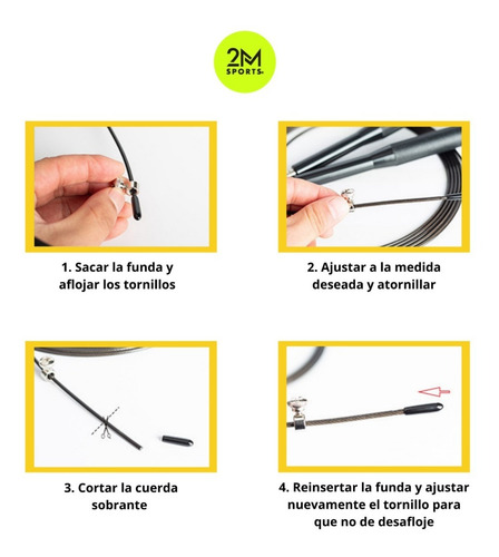 Imagen 7 de 10 de Soga Para Saltar Acero Speed Rope Entrenamiento Gym Fitness