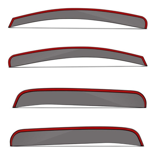 Defletor Calha De Chuva Hilux Sw4 4 Portas Tgpoli Preta