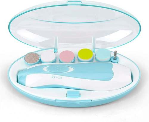 Imagen 2 de 9 de Corta Úñas Eléctrico Para Bebe Con 6 Limas Luz Led