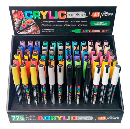 Marcador Acrilico - Acrylic Marker - Art Nature Punta Fina Color Verde - G108