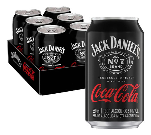 Jack Daniel´s & Coca-cola 350ml (6 Latas) Kit Jack & Coke