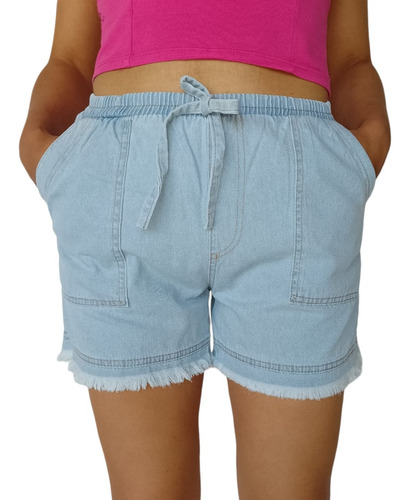 Short De Jean Mujer Cintura Eastizada Talles Amplios