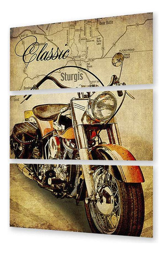 Cuadro Trip 80x120 Vehiculos Classic Motocicleta Vintage