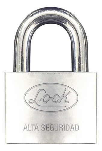 Candado De Hierro Alta Seguridad Con Llave De Disco/ Acabado Plateado