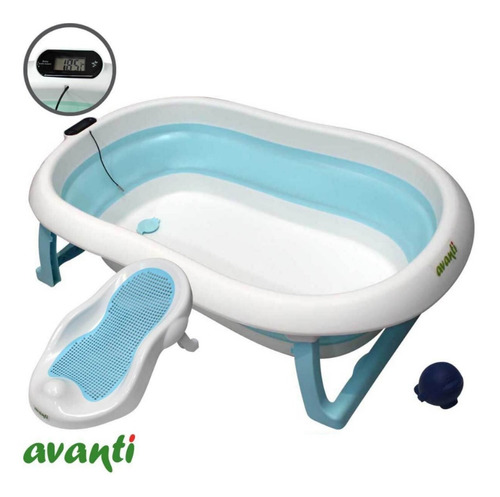 Imagen 2 de 8 de Bañera Para Bebe Tatetí Plegable Con Soporte Reductor Azul