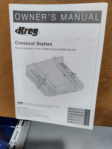Plantilla Estación De Corte Transversal Kreg 4100 Excelente Azul (Usado)