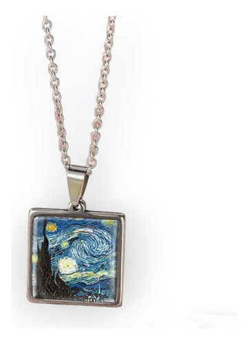 Collar Van Gogh Arte Noche Estrellada Cadena Regalo Elegante