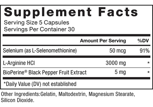 Force Factor L-arginina 3,000 Mg 150 Caps Sabor Sin Sabor