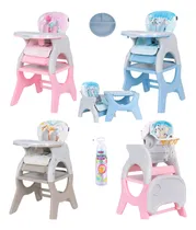 Comprar Silla De Comer Babyhappy Convertible A Mesa Silla Y Reclina Color Celeste Rosado Crema Silla De Comer Gatito