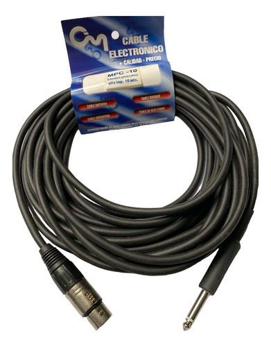Cable Para Micrófono 2x24 Con Macho Y Hembra, 10 Metros
