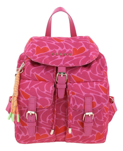 Mochila Casual Mediana Gorett Chenson Backpack Urbana Color Rosa Chicle Diseño De La Tela Liso