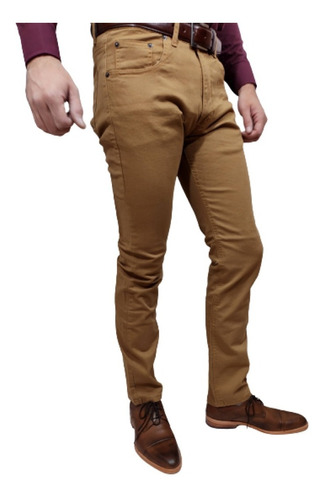 Pantalón De Jean Estilizado Semi-chupin Premium  Hombre    