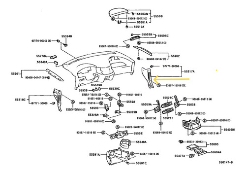 Rejilla Aire Acondicionado Der Toyota Previa 1991-1994 Orig