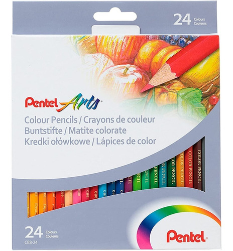 24 Lapices De Dibujo Colores Color Profesional Pentel
